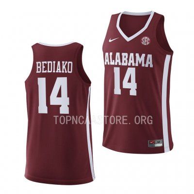 Men's Alabama Crimson Tide #14 Charles Bediako Crimson Replica NCAA 2022-23 College Basketball Jersey 2403OZYW4